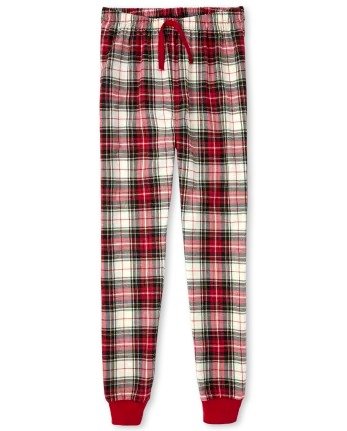 Unisex Adult Plaid Flannel Pajama Pants | The Children's Place - BLACK