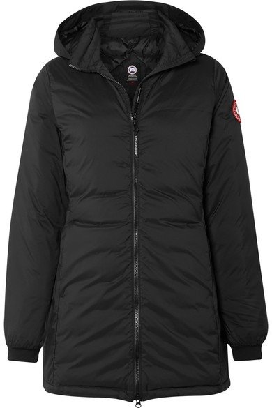 Camp hooded quilted ripstop down jacket