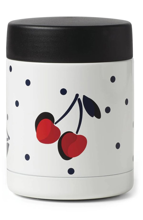 vintage cherry dot insulated mug