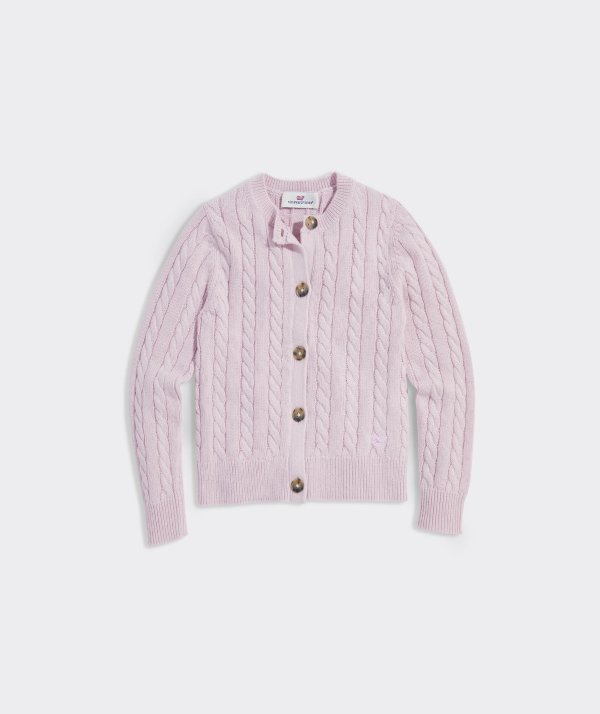 Shop Girls' Classic Cable Cardigan at vineyard vines