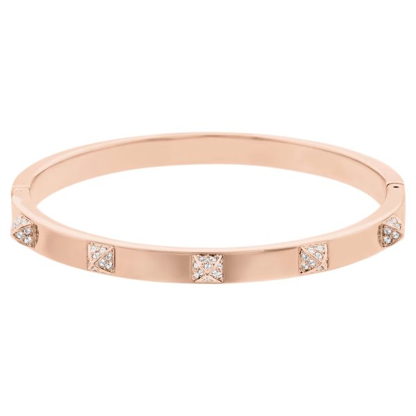 Tactic bangle, White, Rose gold-tone plated by SWAROVSKI