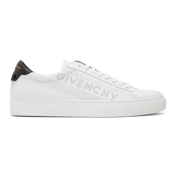 - White Perforated Urban Knots Sneakers