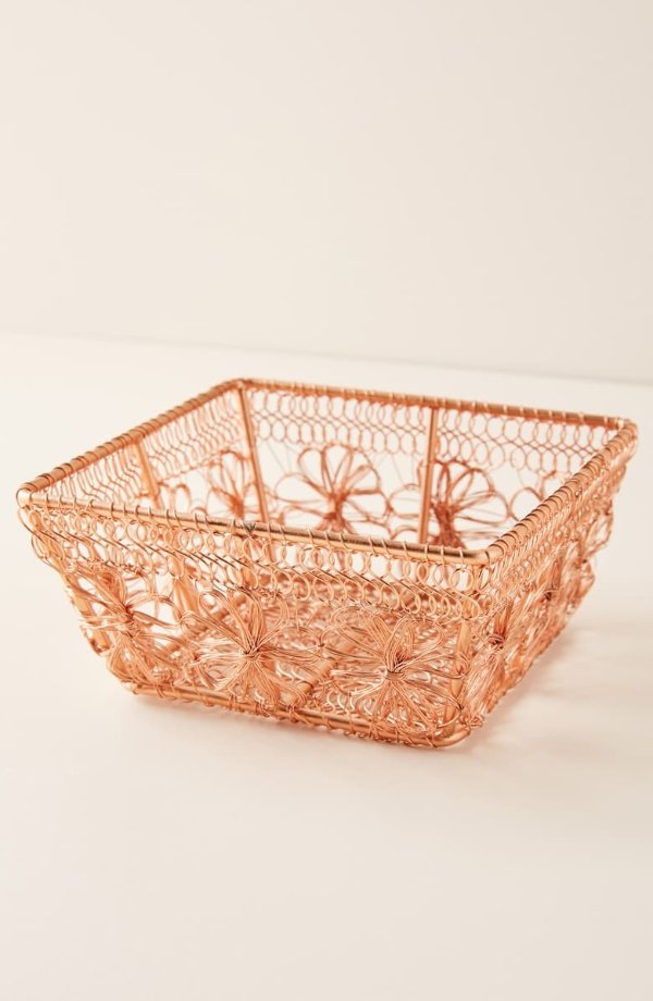 Copper Floral Berry Basket