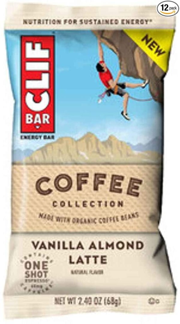Energy Bars - Coffee Collection - Vanilla Almond Latte (2.4 Ounce Breakfast Bars, 12 Count)