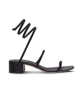 Black low-heeled sandals CLEO