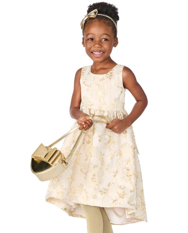Girls Sleeveless Floral Print Jacquard Knit High Low Dress - All Dressed Up | Gymboree - SNOW