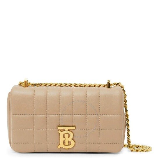 Ladies Oat Beige Quilted Leather Mini Lola Bag