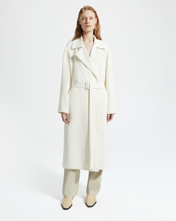 Classic Crepe Simple Trench