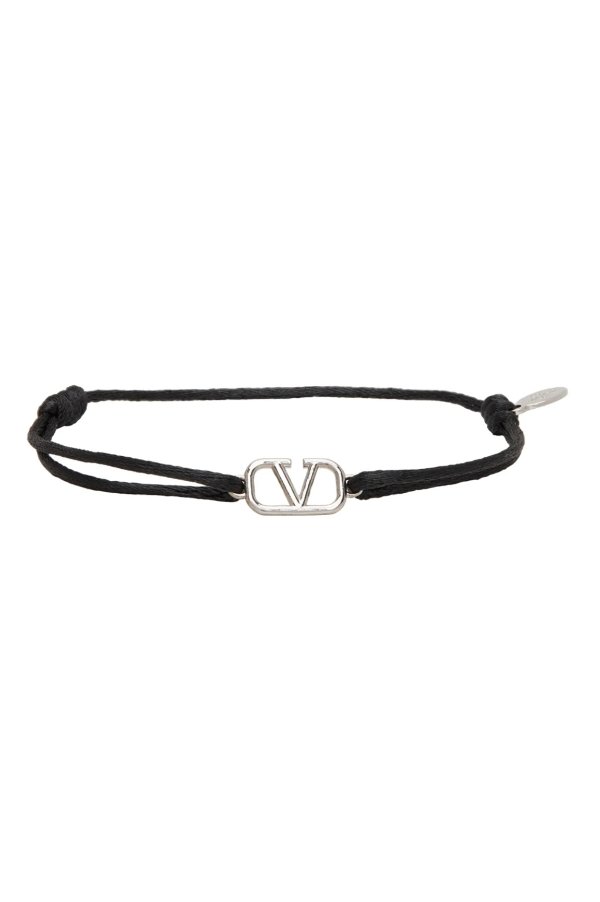 Black VLogo Cord Bracelet
