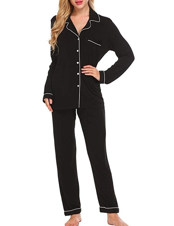 Pajamas Women's Long Sleeve Sleepwear Soft Pj Set XS-XXL