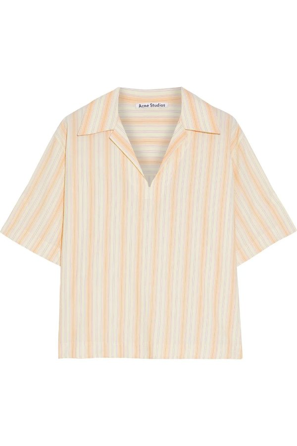 Sasha striped cotton-jacquard shirt