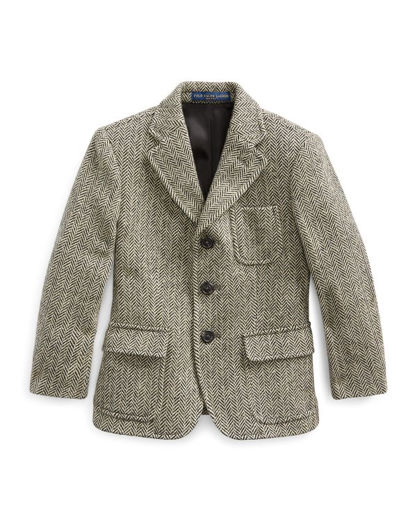 Princeton Herringbone Wool-Blend Blazer, Size 2-4