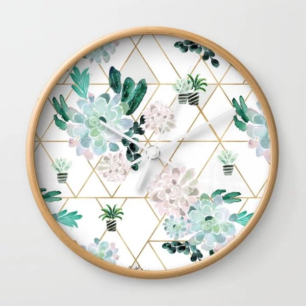 Succulove Wall Clock by crystalwalen