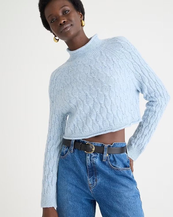 Cashmere shrunken cable-knit Rollneck™ sweater