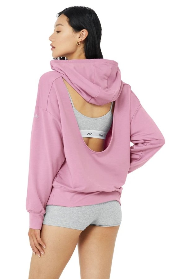ALO Yoga, Tops, Lavender Alo Yoga Bae Cropped Hoodie Sweatshirt