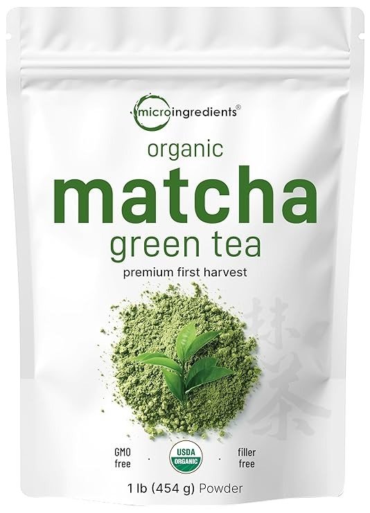 Organic Matcha Green Tea Powder, 1 Pound (16 Ounce), Culinary Grade, First Harvest Authentic Japanese Origin, 100% Pure Matcha for Smoothies, Latte and Baking, Unflavored, Non-Irradiation