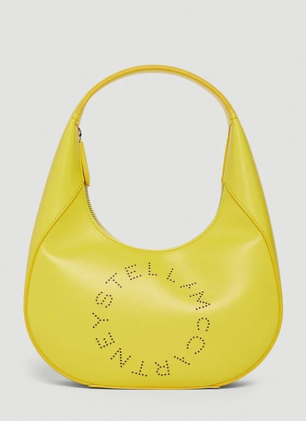 Perforated Logo Shoulder Bag in Yellow