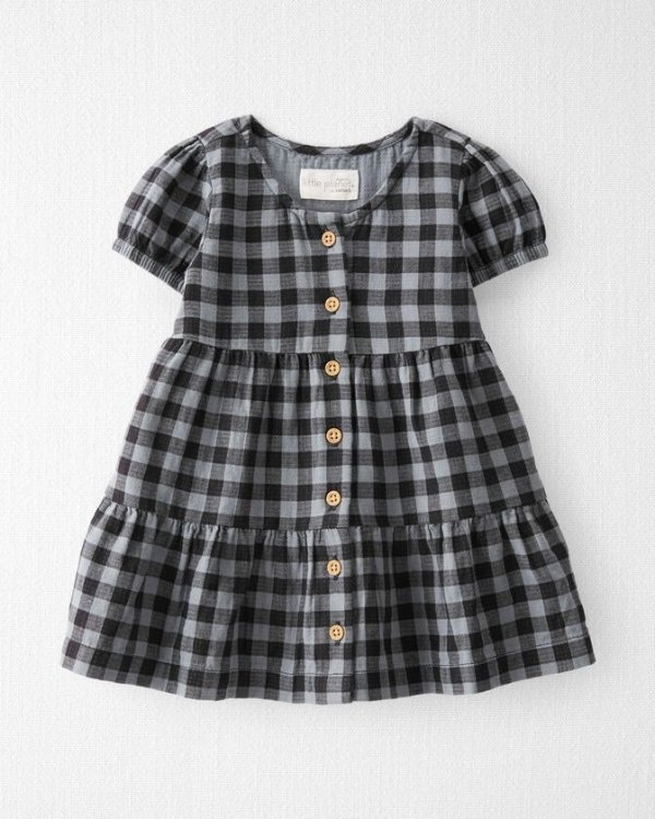 Baby Organic Cotton Plaid Button-Front Dress