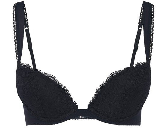 Push-up Bra In Lycra With Leavers Lace