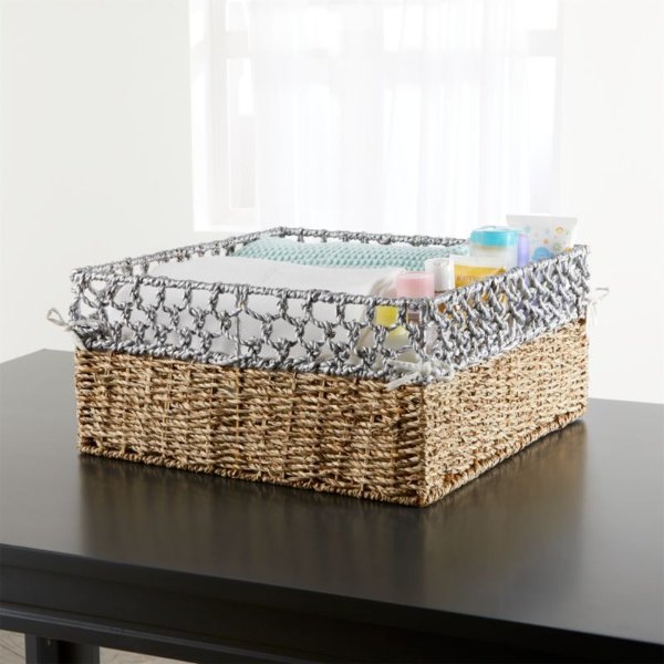 Open Weave Large Changing Table Basket + Reviews | Crate and Barrel