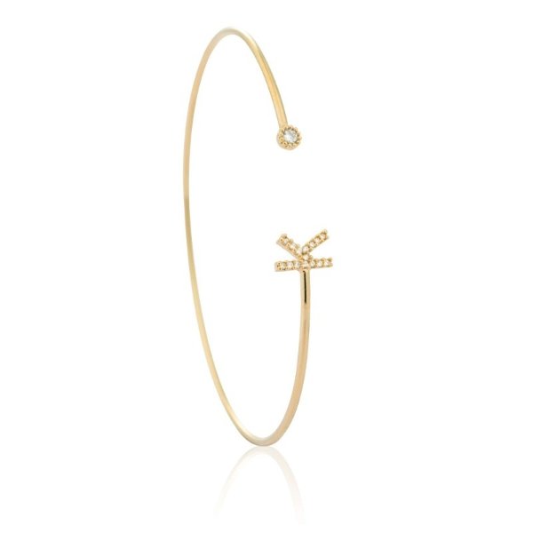 Initial 'K' Bangle in gold