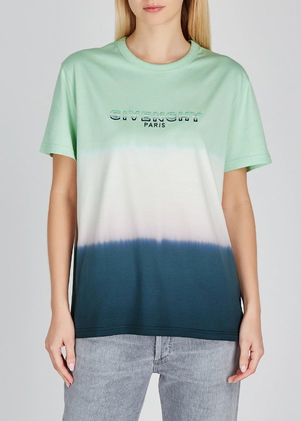 Tie-dyed logo cotton T-shirt
