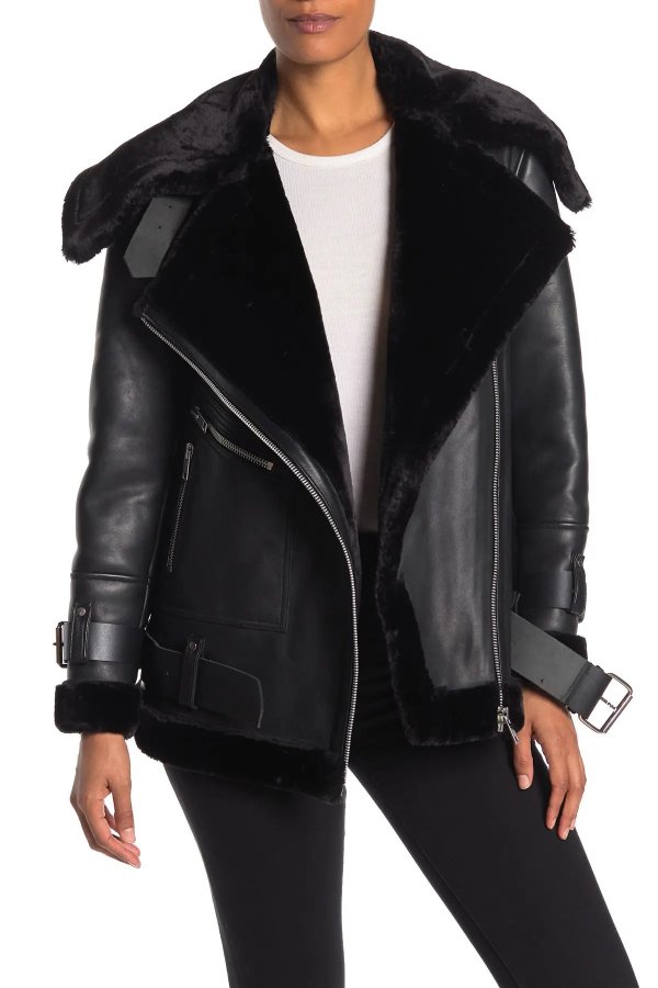 Celine Faux Fur Leather Jacket