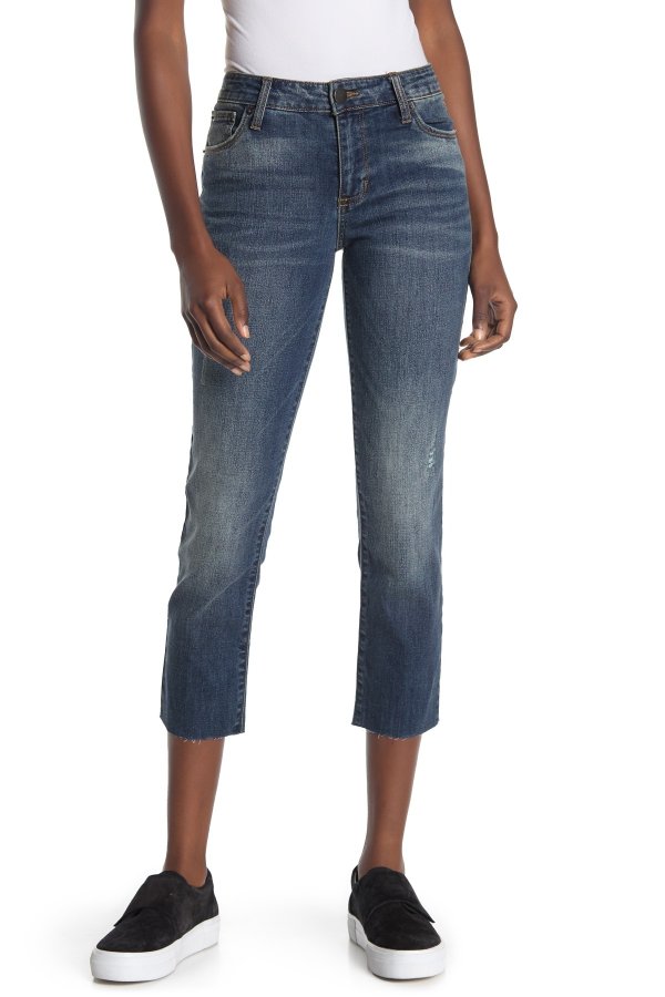 Cara Straight Leg Raw Cropped Jeans