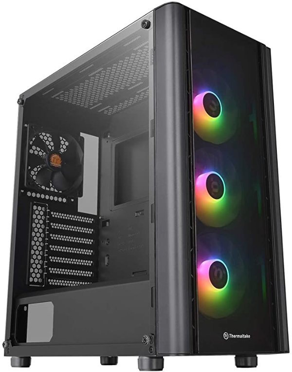 V250 Motherboard Sync ARGB ATX Mid-Tower Chassis with 3 120mm 5V Addressable RGB Fan 