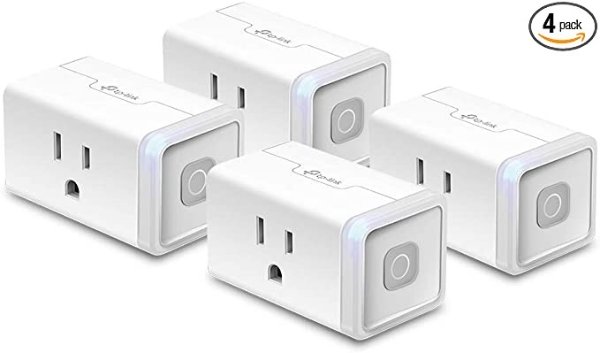 Kasa Smart Plug by TP-Link, Smart Home WiFi Outlet Works with Alexa, Echo, Google Home&IFTTT,No Hub Required, Remote Control,12 Amp, UL Certified, 4-Pack (HS103P4)