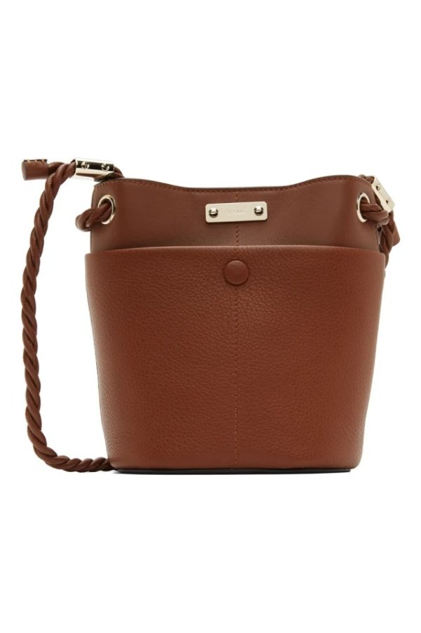 Brown Small Key Bucket Shoulder Bag