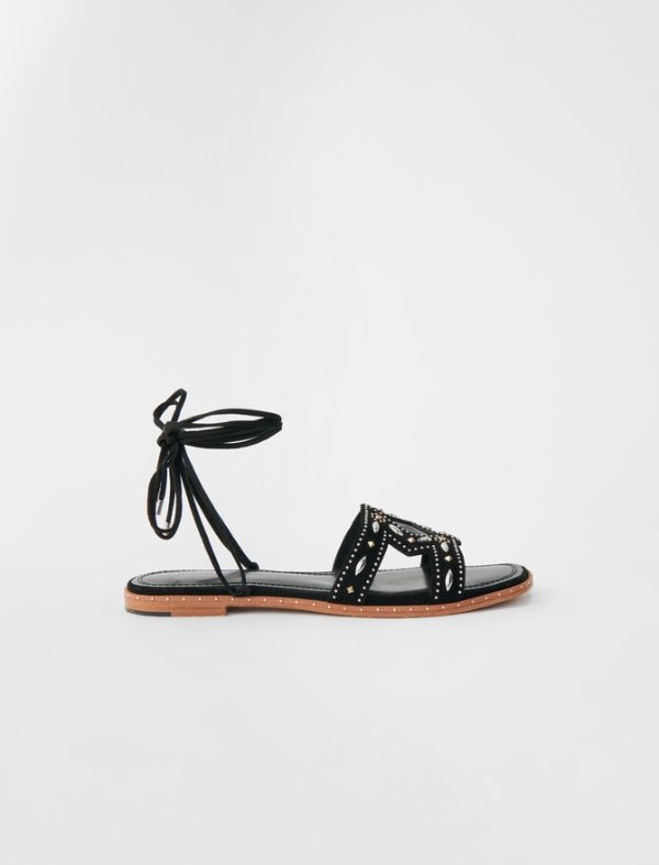 221FIOULIGHT Flat tie sandals with studs