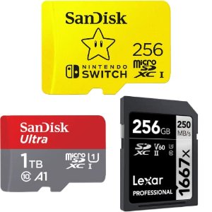 Sandisk, PNY and Lexar Memory Products