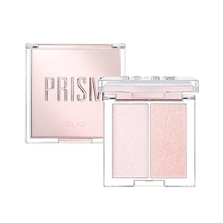 Prism Highlighter Duo | Duo Shade Highlight Palette, Face Illuminator, Buildable Pearl and Shimmer Pressed Powder for a Natural Glow, Long-Lasting, Convenient, On-The-Go Makeup Kit | 02 LAVENDER VOYAGE