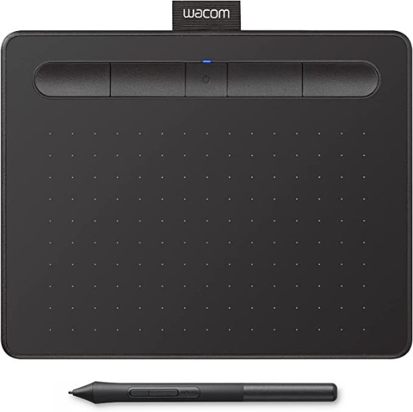 Intuos Small Bluetooth Graphics Drawing Tablet, 4 Customizable ExpressKeys, Portable for Teachers, Students and Creators, Compatible with Chromebook Mac OS Android and Windows - Black