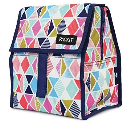 PackIt Freezable Lunch Bag with Zip Closure, Festive Gem
