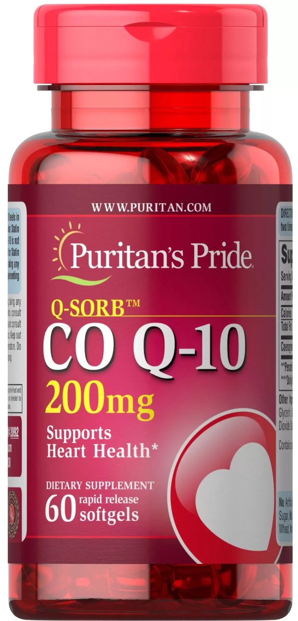 Q-SORB™ Co Q-10 200 mg 60 Rapid Release Softgels| Puritan's Pride