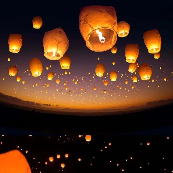 1pc, Wishing Lamp/kongming Lantern, Chinese Lanterns To Release In Memorial Event - Home & Kitchen - Temu