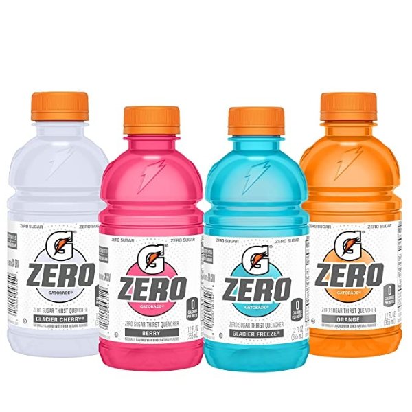 Zero Sugar Thirst Quencher, 4 Flavor Variety Pack, 12 Fl Oz, Pack of 24