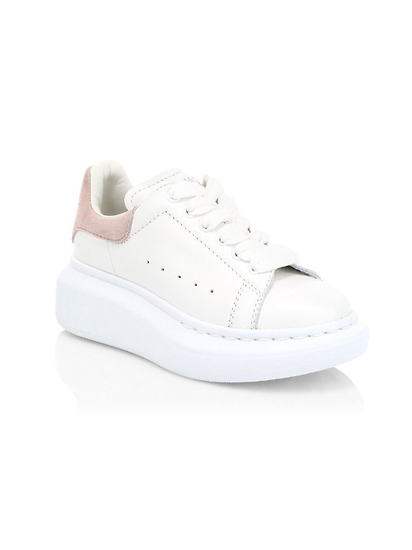 Kid's Oversized Lace-Up Leather Sneakers