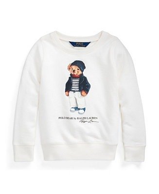Toddler and Little Girls Polo Bear French Terry Sweatshirt