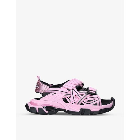 BalenciagaTrack logo-embossed vegan leather sandals