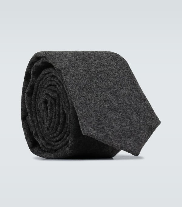 Wool and cashmere tie