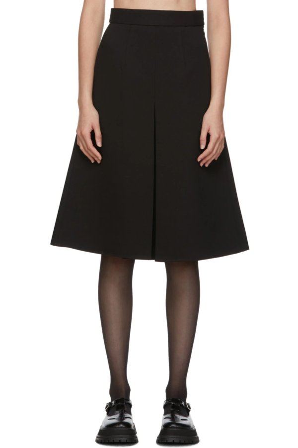 Black Single Pleat Skirt