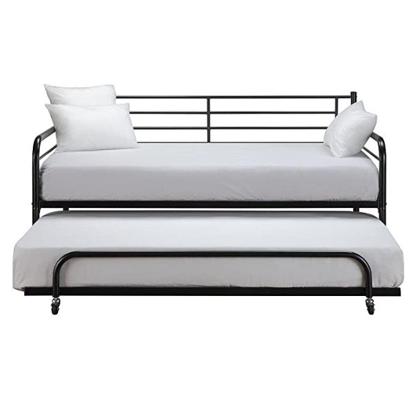 DHP Metal Trundle for Daybed Frame, Fits Twin Size, Black
