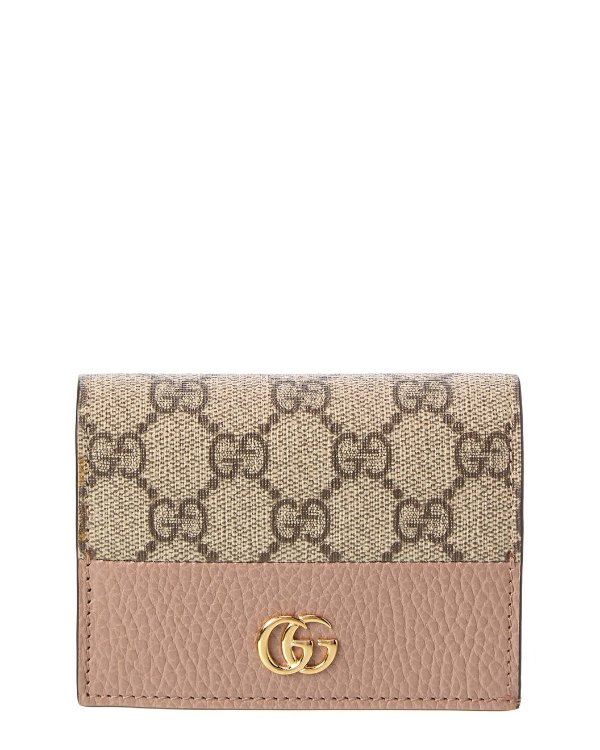 GG Marmont GG Supreme Canvas & Leather Card Case