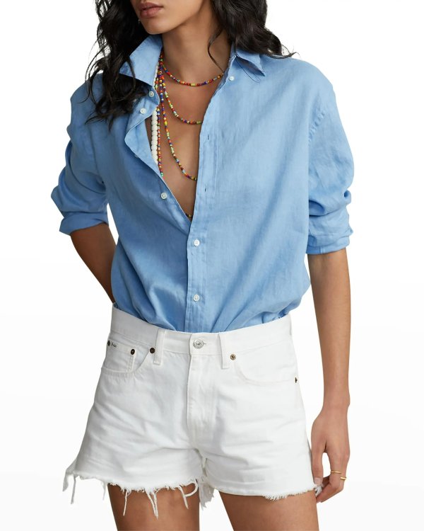 Oversized Button-Down Linen Shirt