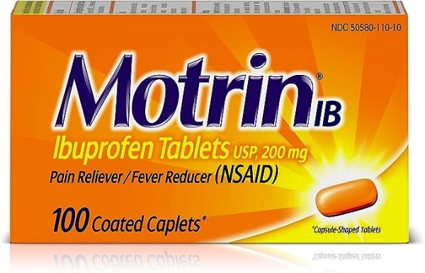 IB, Ibuprofen 200mg Tablets for Fever, Muscle Aches, Headache & Back Pain Relief, 100 ct.