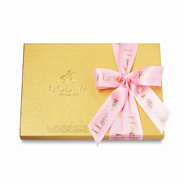 Assorted Chocolate Gold Gift Box, I Love You Ribbon, 36 pc.