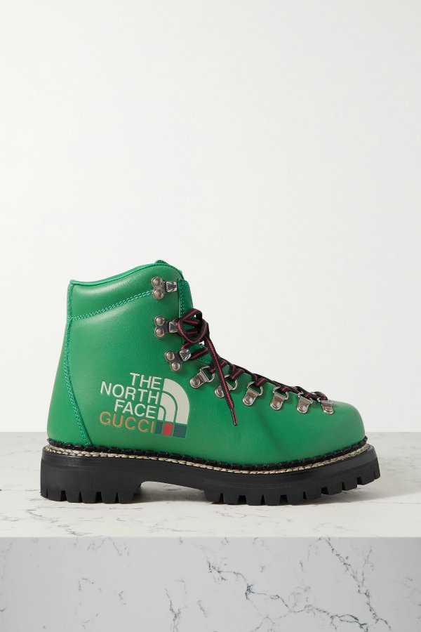 + The North Face printed leather ankle boots
